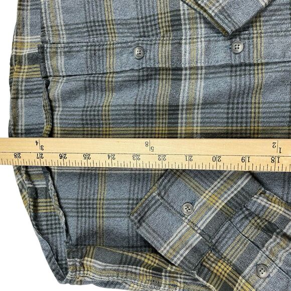 PAIGE Flannel Everett Shirt Midnight Orchard Plaid Long Sleeve Button Up Men's M - Picture 9 of 10